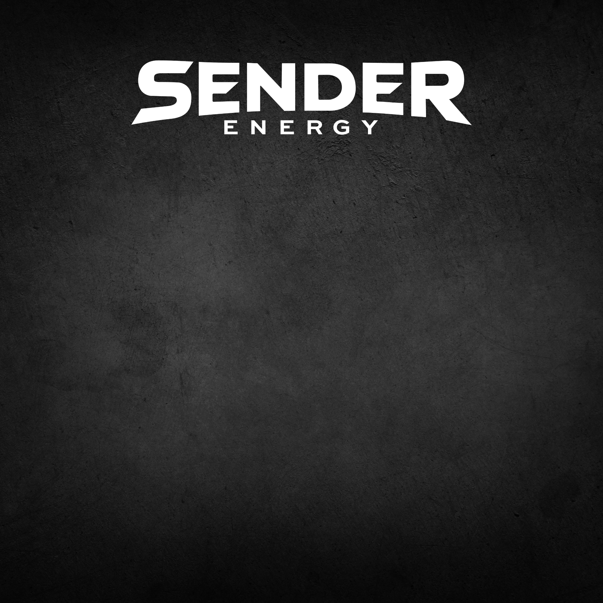 Sender Energy Drink Logo vor dunklem Hintergrund. Ideal für Extremsport und Mountainbike-Ausrüstung